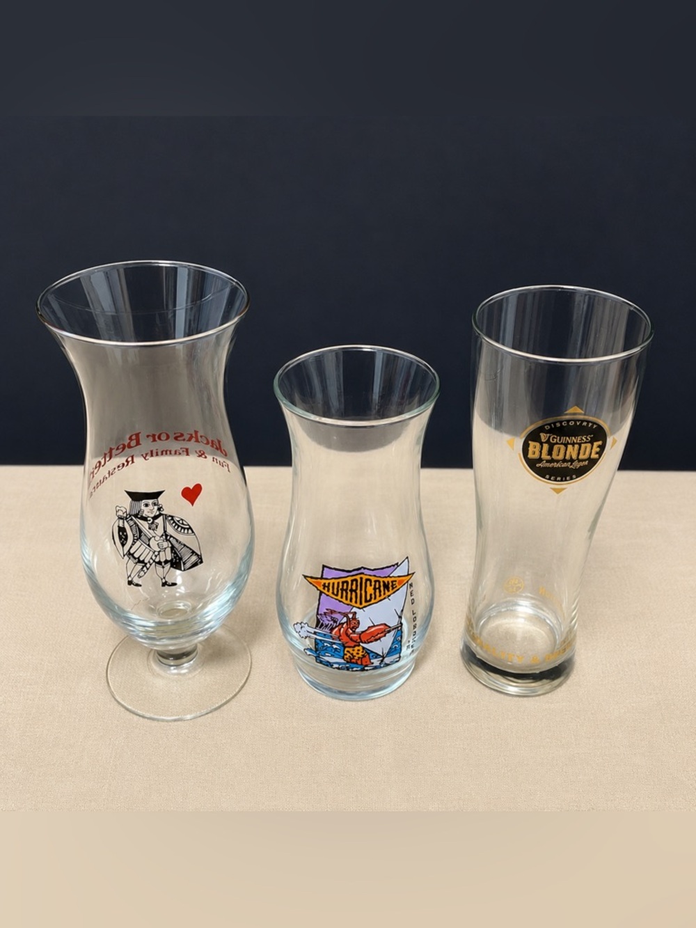 🔍Vintage Beer & Restaurant Glasses (4) Piece Bundle